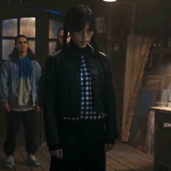 J. Crew Navy Cashmere Gingham Sweater ASO Wednesday Addams - Picture 12 of 13